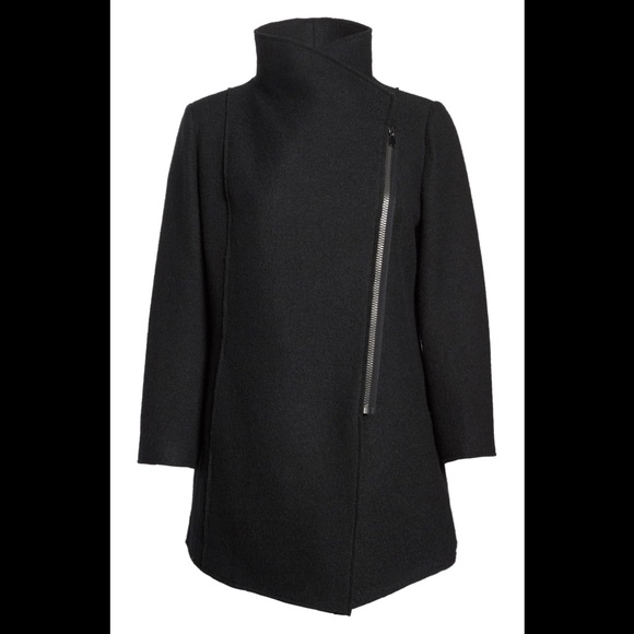 halogen asymmetrical wool coat